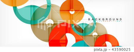 Colorful rings on grey background, modern geometric pattern design. Vector business or technology 43590025