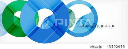 Colorful rings on grey background, modern geometric pattern design. Vector business or technology 43590956