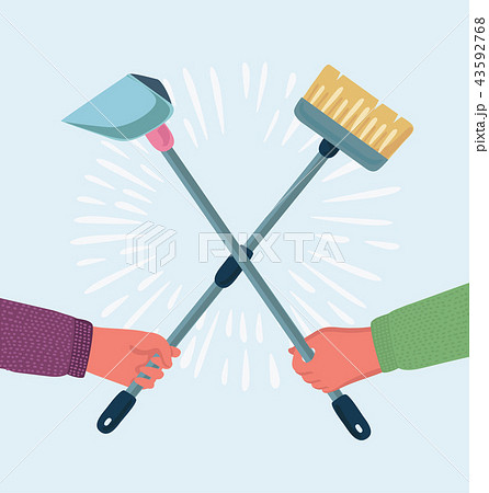 Garbage, dustpan and brush. 43592768