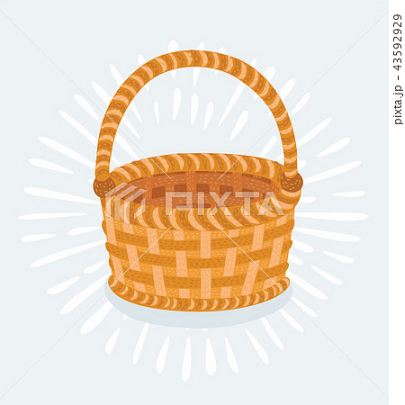 Empty wicker basket isolated on white Empty wicker basket isolated on white 43592929