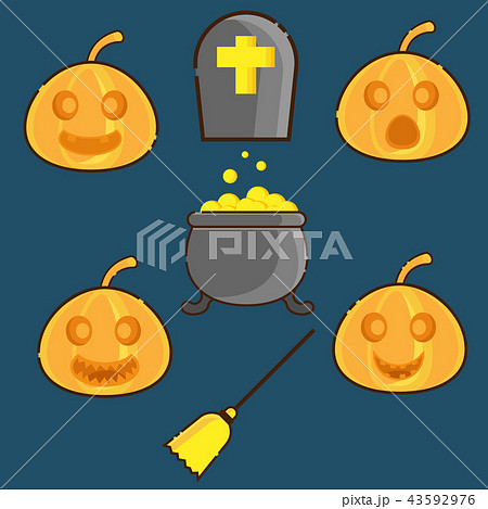 pumpkins face and halloween symbol pumpkins face and halloween symbol 43592976
