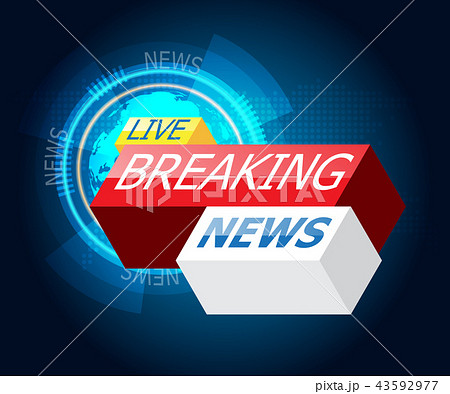 breaking news with world map background 43592977