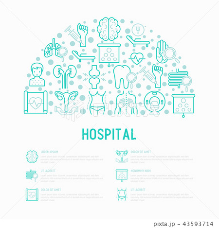 Hospital concept in half circle 43593714