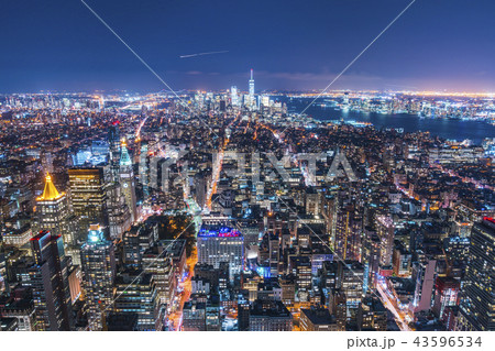 newyork skyline at night.usa 43596534