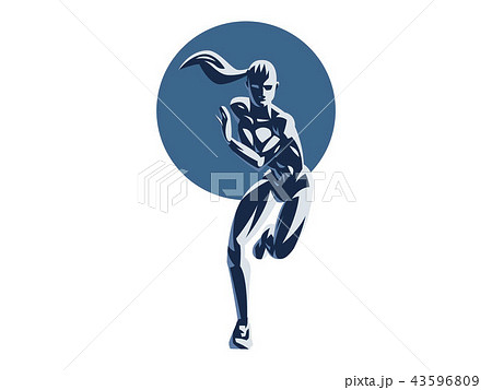 Woman fitness emblem. 43596809
