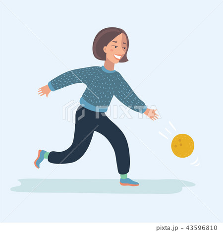Girl bowling isolated on white background vector 43596810