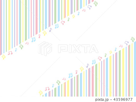 音符フレーム ストライプ背景のイラスト素材