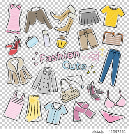 ファッション 手書き風のイラスト素材 [43597261] - PIXTA