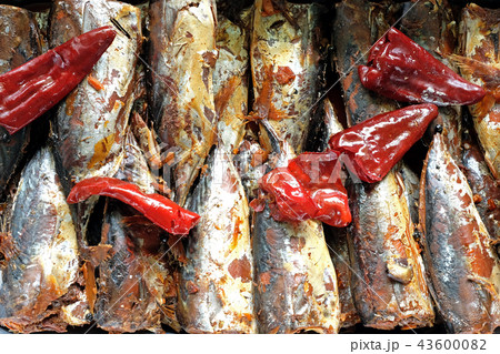 Boiled mackerel thai food for background. Boiled mackerel thai food for background. 43600082