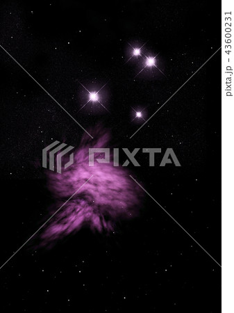 Star field in space and a nebulae. 3D rendering 43600231