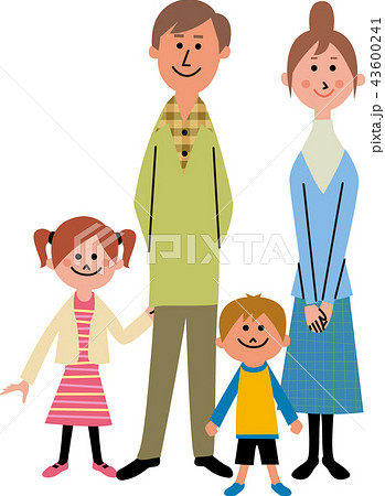 正面を向く家族 正面を向く家族 43600241