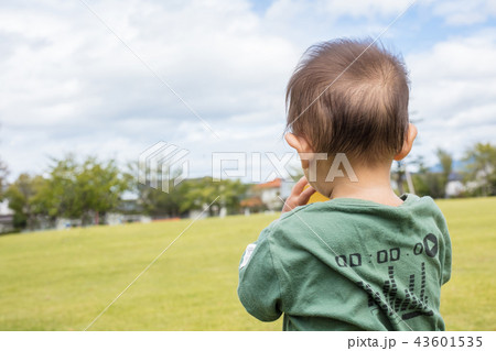 ペットボトルで水分補給をする1歳児 43601535