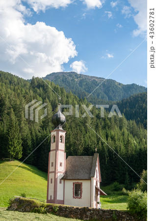 The Church of St. Johann in Ranui in the Italian Dolomites The Church of St. Johann in Ranui in the Italian Dolomites 43602781