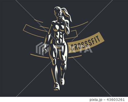Woman fitness emblem. Woman fitness emblem. 43603261