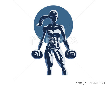 Woman fitness emblem. 43603371