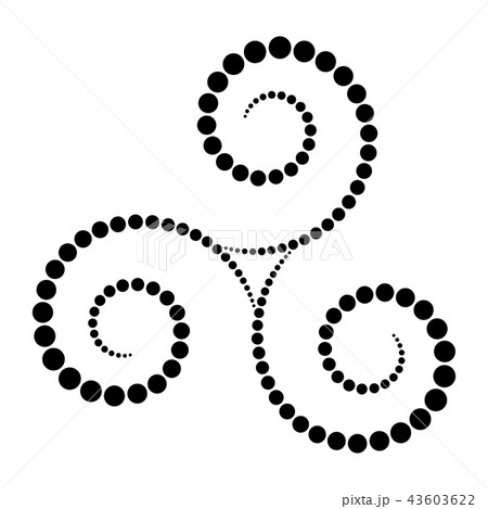 Black dotted celtic triskelion spiral 43603622