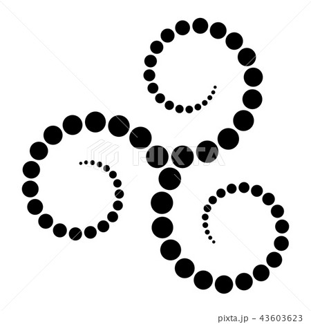 Celtic triskelion spiral made of black dots 43603623
