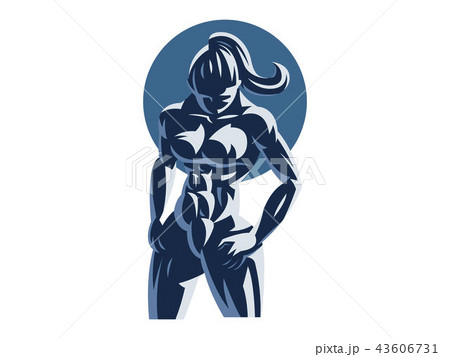 Woman fitness emblem. Woman fitness emblem. 43606731