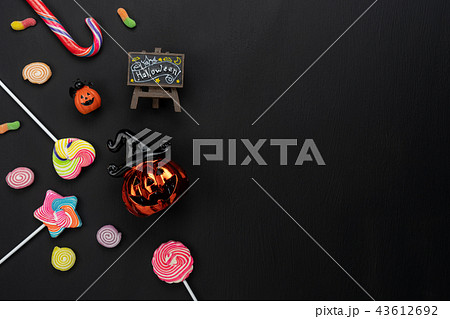 Table top view decoration Happy Halloween day. 43612692