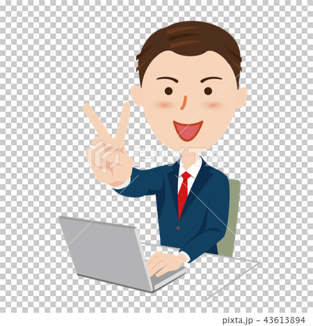 ビジネスマン デスクワーク ビジネスマン デスクワーク 43613894