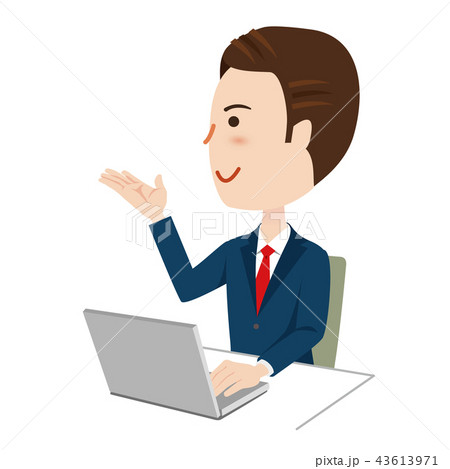 ビジネスマン　デスクワーク 43613971