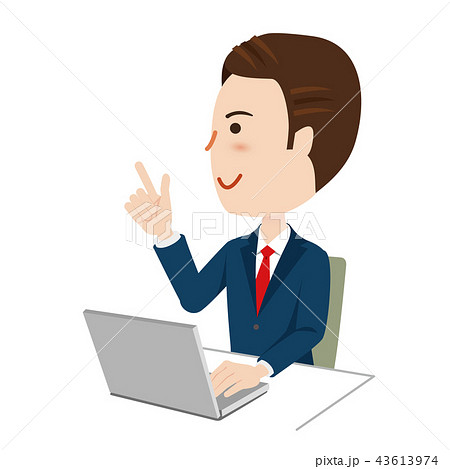 ビジネスマン　デスクワーク 43613974