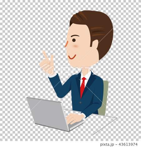 ビジネスマン　デスクワーク 43613974