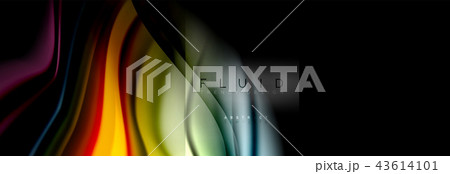 Rainbow fluid abstract shapes, liquid colors design, colorful marble or plastic wavy texture 43614101