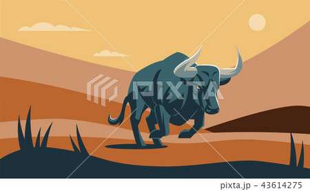 Bull with big horns. Bull with big horns. 43614275