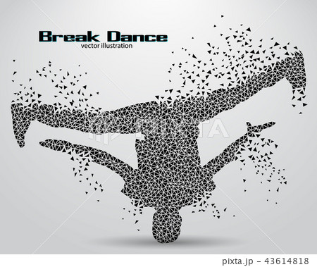 Silhouette of a break dancer from triangles Silhouette of a break dancer from triangles 43614818