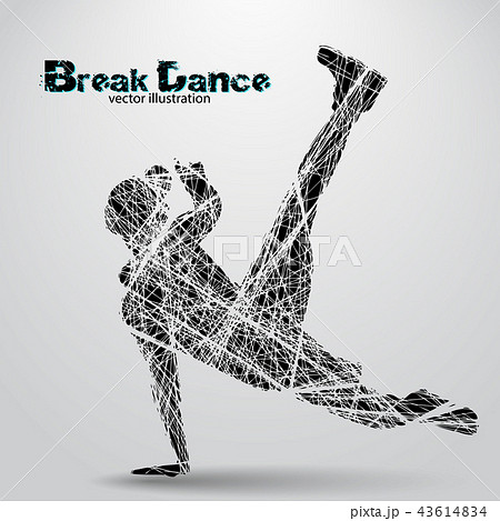 Silhouette of a break dancer. 43614834