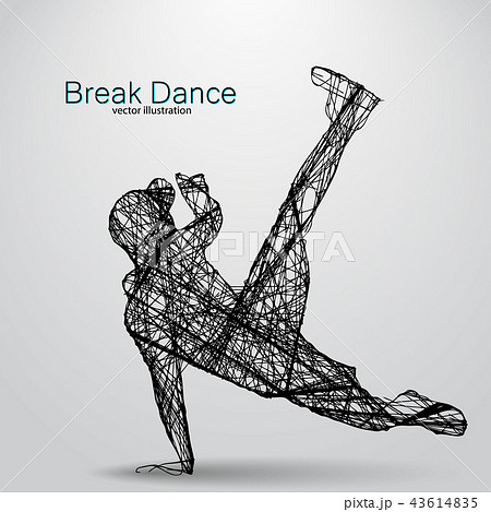 Silhouette of a break dancer. 43614835
