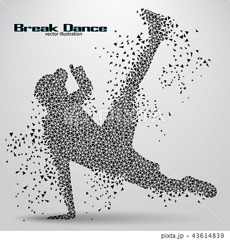 Silhouette Of A Break Dancer From Trianglesのイラスト素材 43614839 Pixta