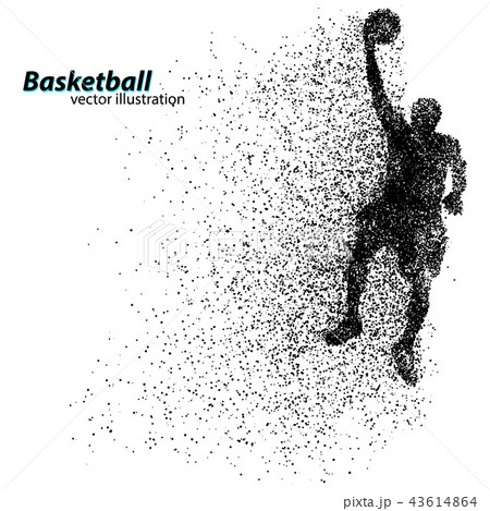 Basketball player from particles. 43614864