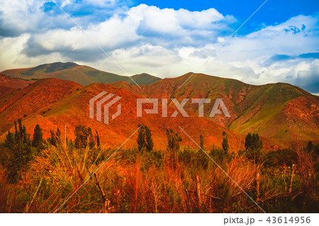 red mountains and blue sky 43614956