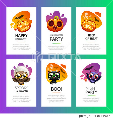 Halloween Greeting Cards Vibrant Light Set Halloween Greeting Cards Vibrant Light Set 43614987