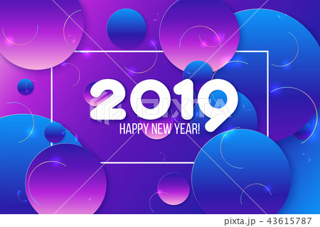New Year card. Gradient purple shapes composition 43615787