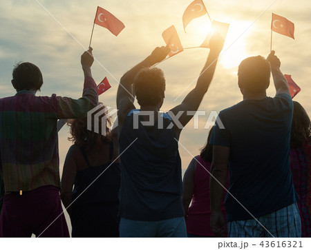 Waving turkish flags. 43616321