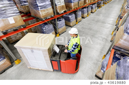 loader operating forklift at warehouse loader operating forklift at warehouse 43619880