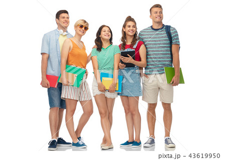 students with notebooks, books and folders 43619950