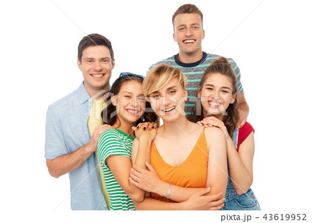 happy friends over white background 43619952
