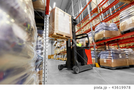 loader operating forklift at warehouse loader operating forklift at warehouse 43619978