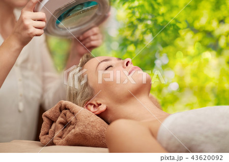 close up of young woman lying in spa 43620092