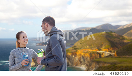 couple of sportsmen with water over big sur coast 43620119