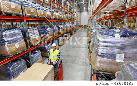 loader operating forklift at warehouse loader operating forklift at warehouse 43620135