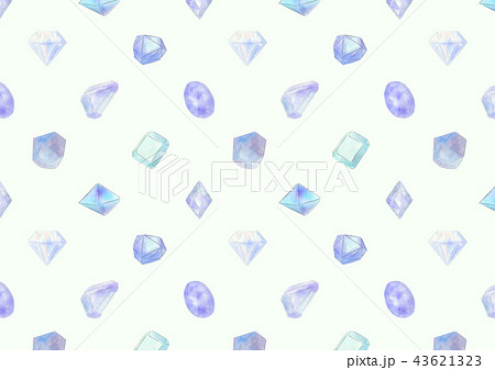 ガーリーな宝石の背景素材3 青とミントグリーンのイラスト素材