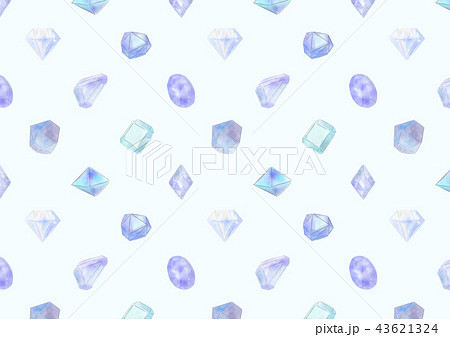 ガーリーな宝石の背景素材4 青と水色のイラスト素材
