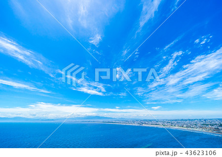 enoshima island and urban skyline view in kamakura 43623106