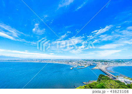 enoshima island and urban skyline view in kamakura 43623108