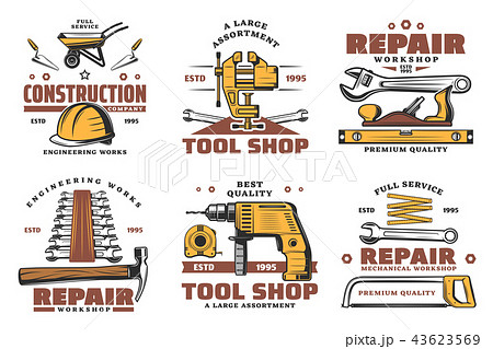 Repair and construction work tools vector sketch Repair and construction work tools vector sketch 43623569